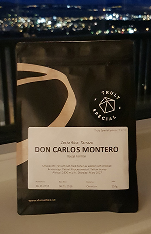Kaffepose med kaffe fra Costa Rica